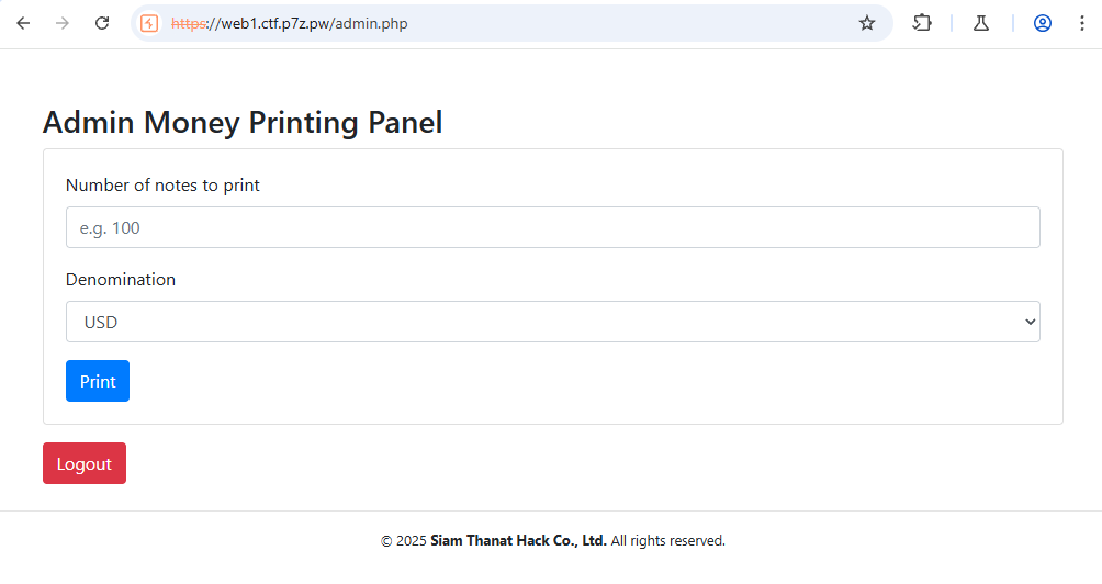 Money Printing Panel