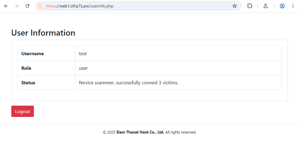 User Information - test