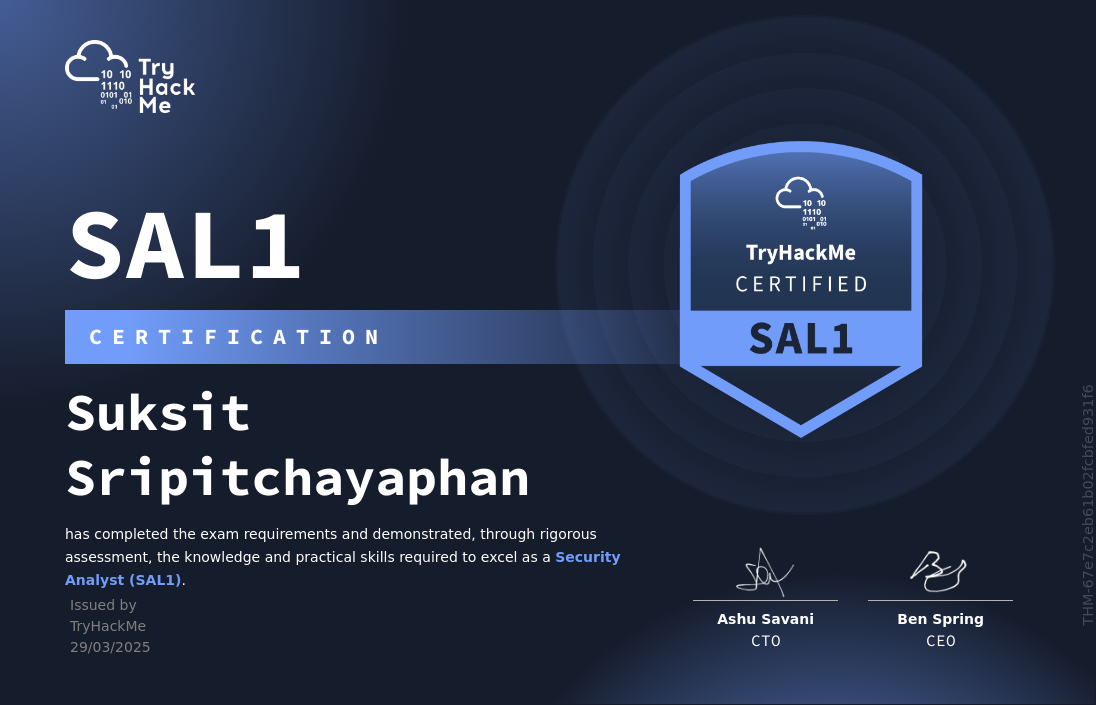 SAL1 Certificate